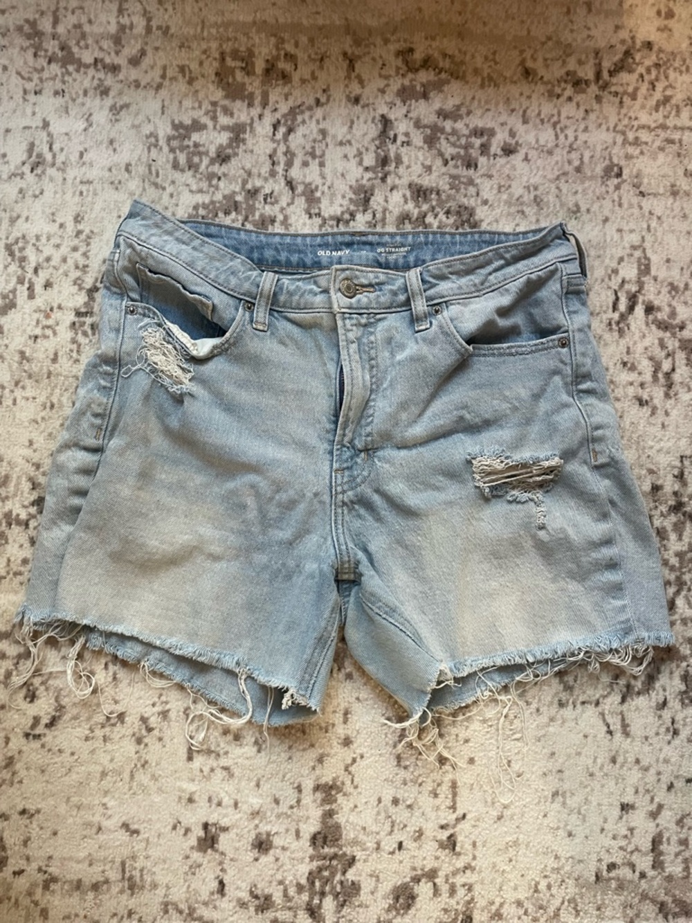 Old Navy Light Wash Distressed Denim Cutoff Shorts
